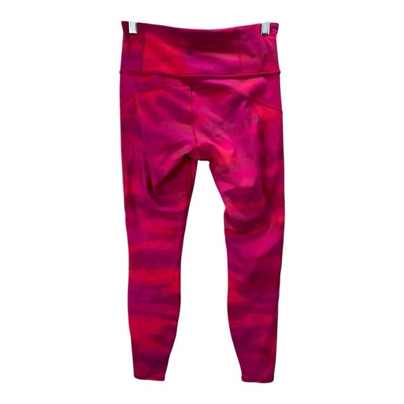 Athleta Rainier Printed Tight SMALL  Yoga Activewear Pink Purple Reflective - Picture 7 of 7